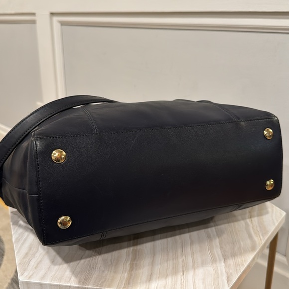 Coach Bag Prairie Dark Navy Leather Satchel Bag - Picture 7 of 17